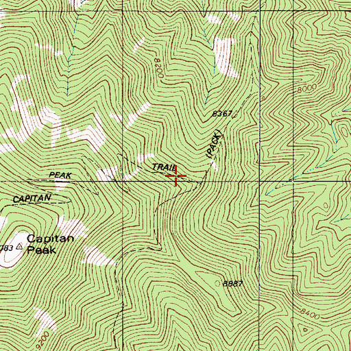 Topographic Map of Capitan Peak Trail, NM