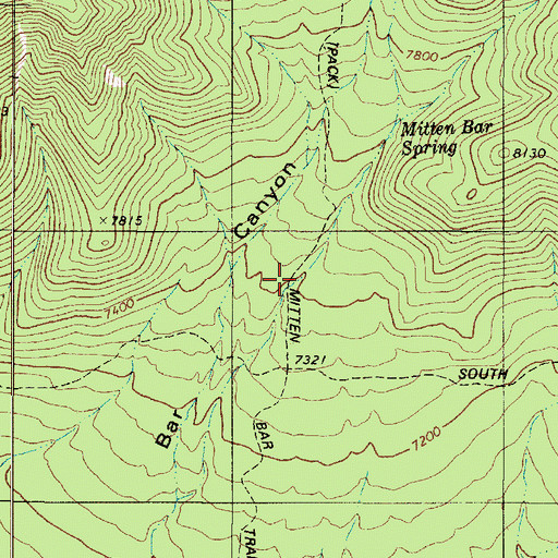 Topographic Map of Mitten Bar Trail, NM