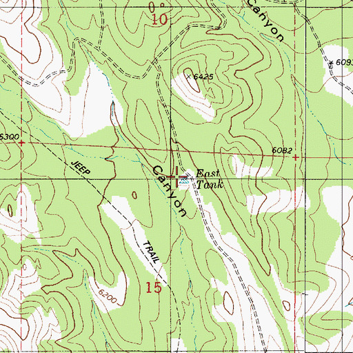 Topographic Map of East Tank, NM