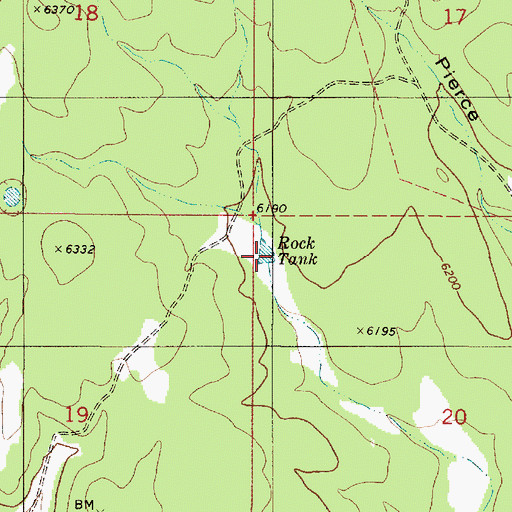 Topographic Map of Rock Tank, NM