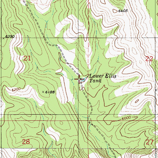 Topographic Map of Lower Ellis Tank, NM