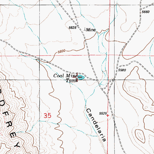 Topographic Map of Coal Mine Tank, NM
