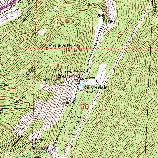 Topographic Map of Georgetown Dam, CO