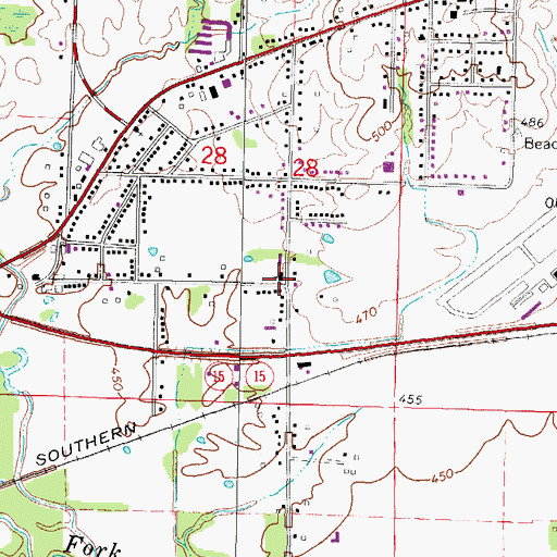 Topographic Map of Meadowbrook Christian Church, IL