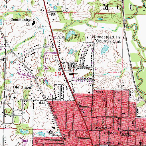 Topographic Map of Wesley United Methodist Church, IL