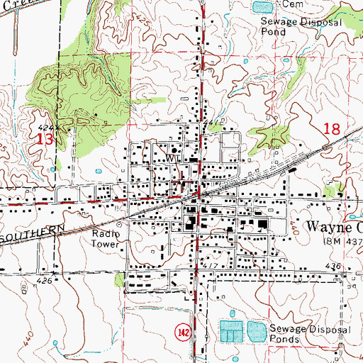Topographic Map of First United Methodist Church, IL