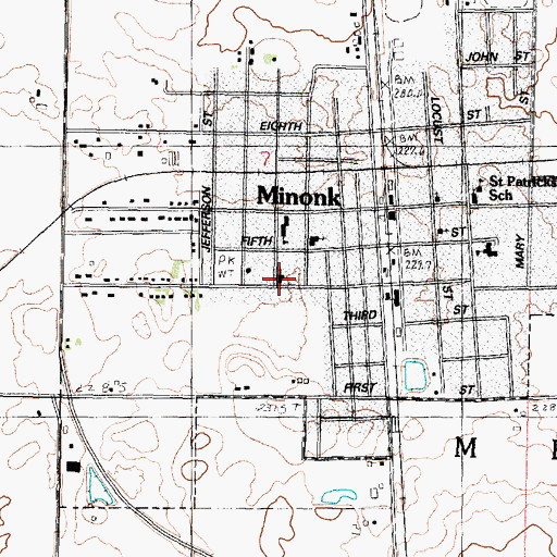Topographic Map of Immanuel Lutheran Church, IL