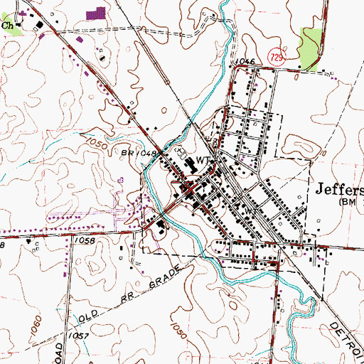 Topographic Map of Jeffersonville Post Office, OH