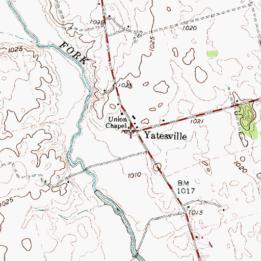 Topographic Map of Yatesville Post Office (historical), OH