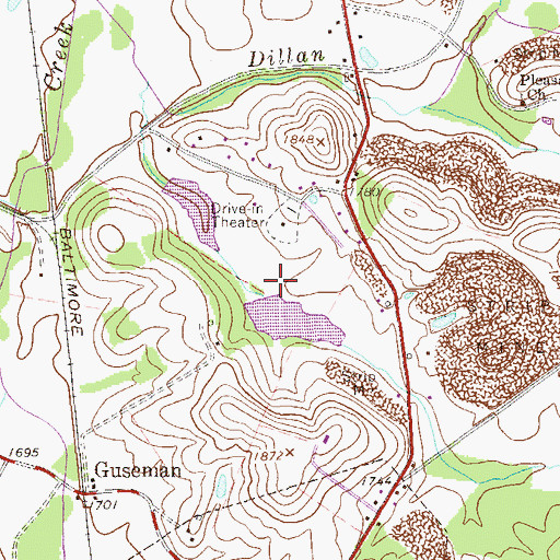 Topographic Map of Upper Deckers Creek Wildlife Management Area, WV