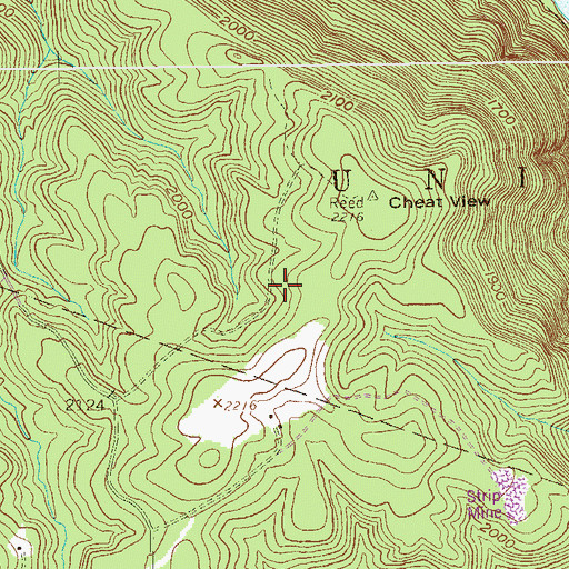 Topographic Map of Snake Hill Wildlife Management Area, WV