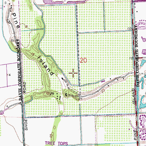Topographic Map of Pine Island Ridge County Park, FL