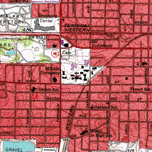 Topographic Map of Shilling Hall, IL