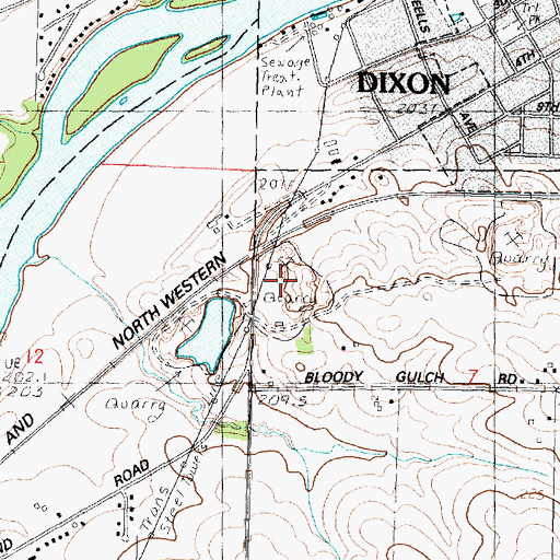 Topographic Map of Gerdes Quarry, IL
