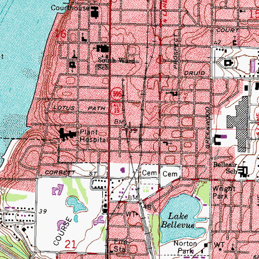 Topographic Map of Plant Hospital, FL