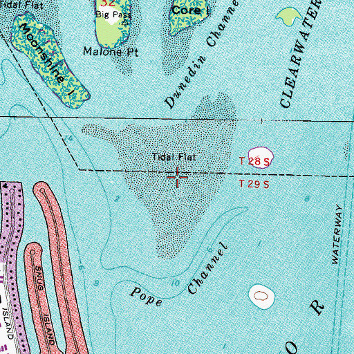 Topographic Map of Calades Island State Park, FL
