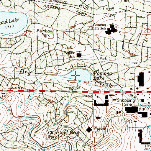 Topographic Map of Pomona Lake Number 2, CO