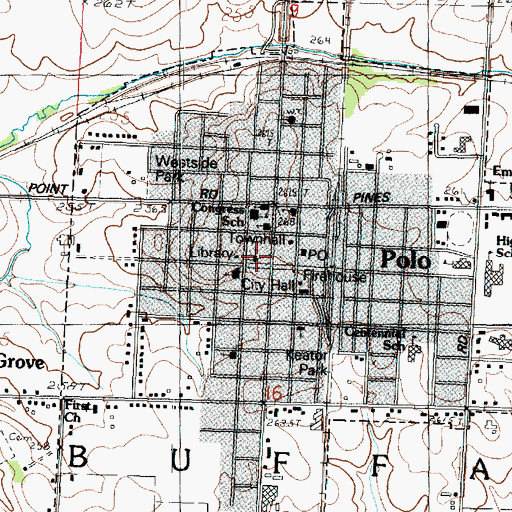 Topographic Map of First Christian Church, IL