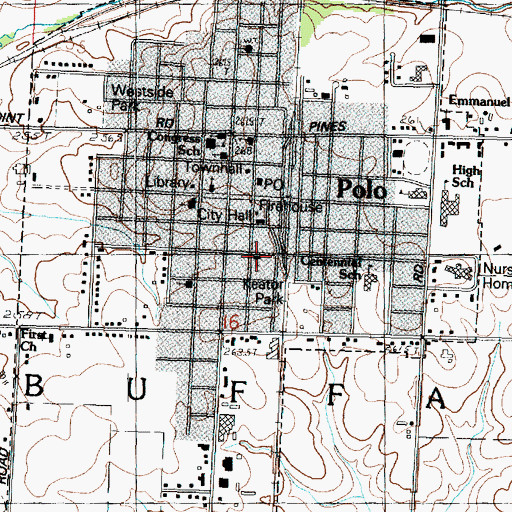 Topographic Map of Open Bible Church, IL