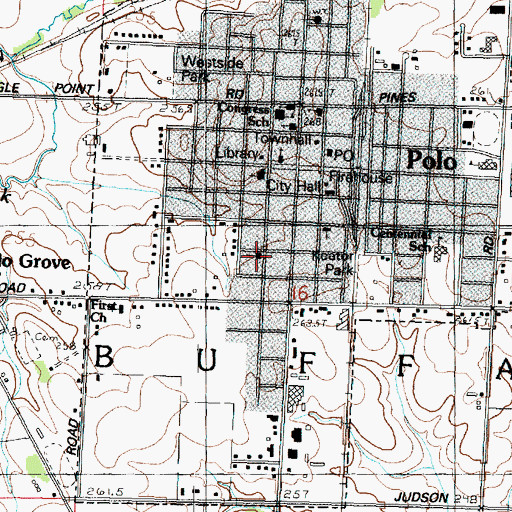 Topographic Map of Polo Church of the Brethren, IL