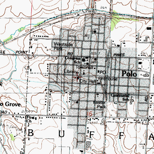 Topographic Map of Polo United Methodist Church, IL