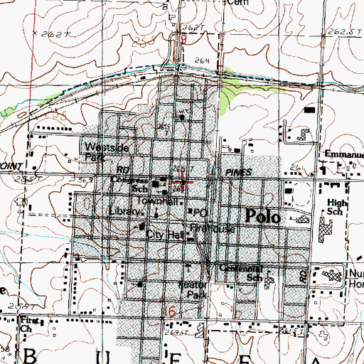 Topographic Map of Saint Marys Catholic Church, IL