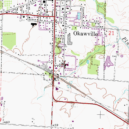 Topographic Map of Immanuel Lutheran School, IL