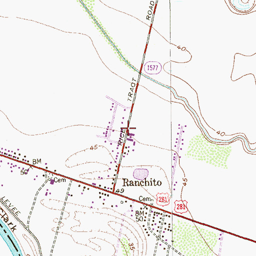 Topographic Map of La Encantada Elementary School, TX