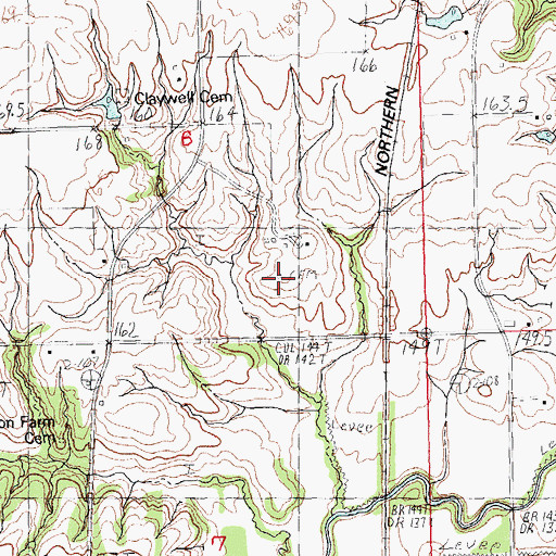 Topographic Map of Adams Cemetery, IL