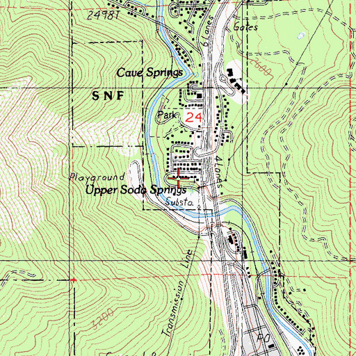 Topographic Map of Assembly of God Church of Dunsmuir, CA