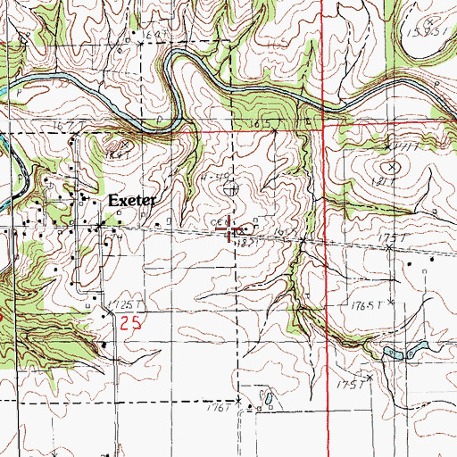 Topographic Map of Borum Cemetery, IL