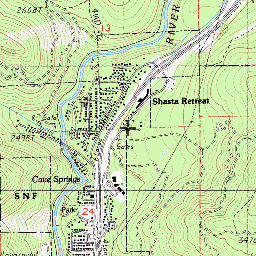 Topographic Map of Church of Christ, CA