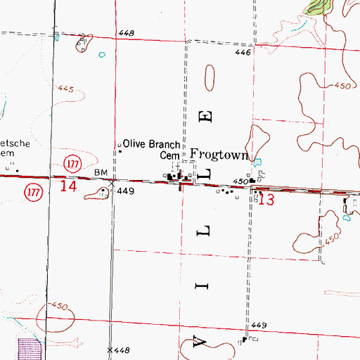 Topographic Map of Olive Branch Lutheran Church, IL