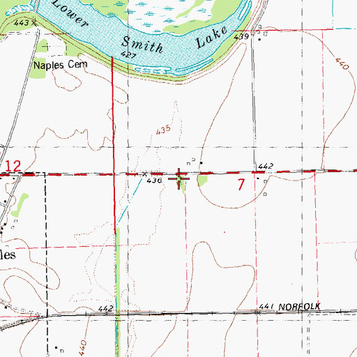 Topographic Map of Collins Cemetery, IL
