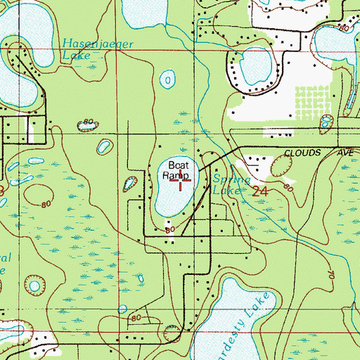 Topographic Map of Spring Lake, FL