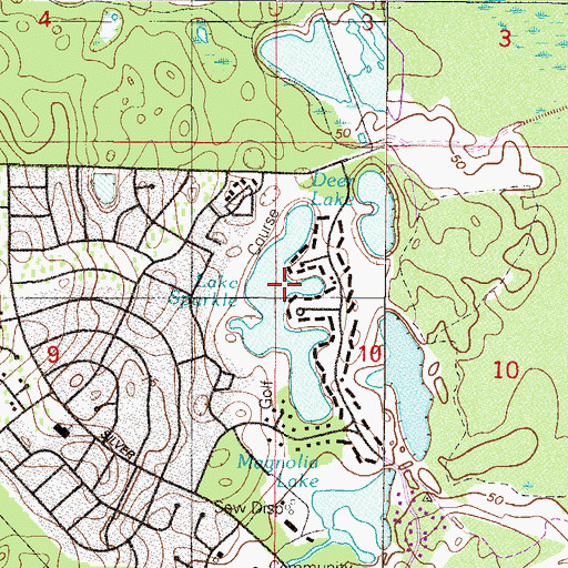 Topographic Map of Lake Sparkle, FL