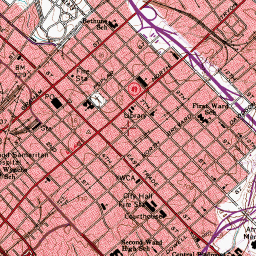 Topographic Map of Charlotte International Trade Center, NC