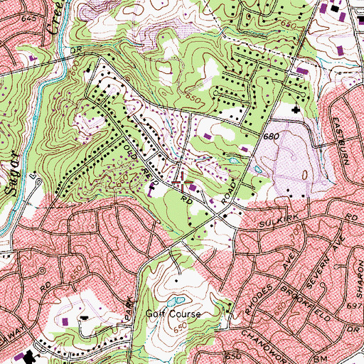 Topographic Map of Armenian Church of Charlotte, NC