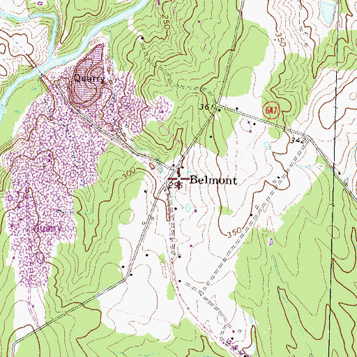 Topographic Map of Belmont Greene, VA