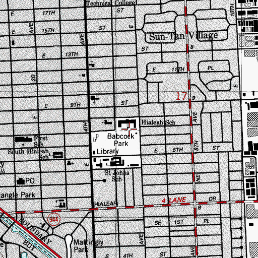 Topographic Map of Babcock Park, FL