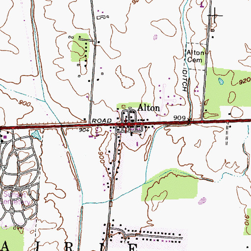 Topographic Map of Alton Post Office (historical), OH
