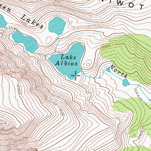 Topographic Map of Albion Lake Dam, CO