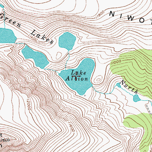 Topographic Map of Albion Lake, CO