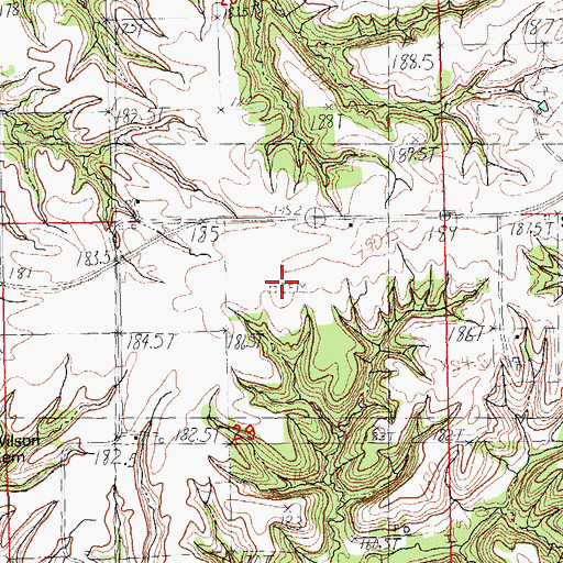 Topographic Map of Glasgow Cemetery, IL