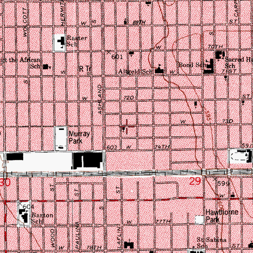 Topographic Map of First Mennonite Church, IL