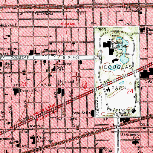 Topographic Map of Holy Sanctuary Community Church, IL