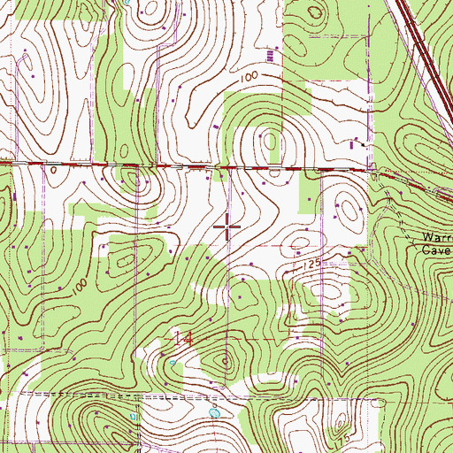 Topographic Map of Warren Cave, FL