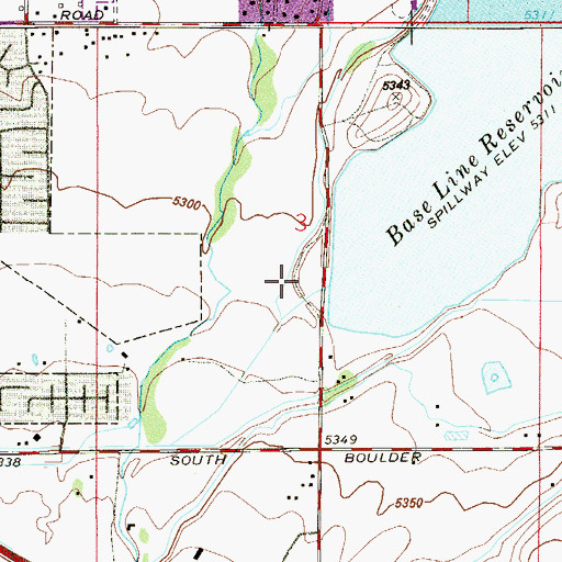 Topographic Map of Baseline Dam, CO