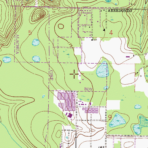 Topographic Map of Gainesville National Wildlife Research Center, FL