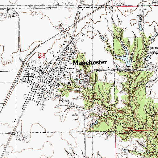 Topographic Map of Manchester Cemetery, IL